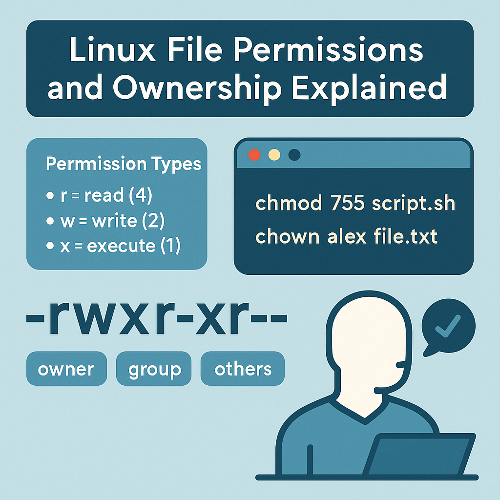 Linux File Permissions and Ownership Explained (chmod, chown, groups)